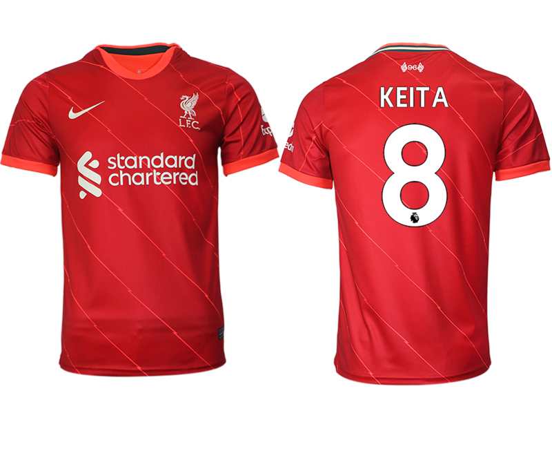 Men 2021-2022 Club Liverpool home aaa version red #8 Soccer Jersey->liverpool jersey->Soccer Club Jersey